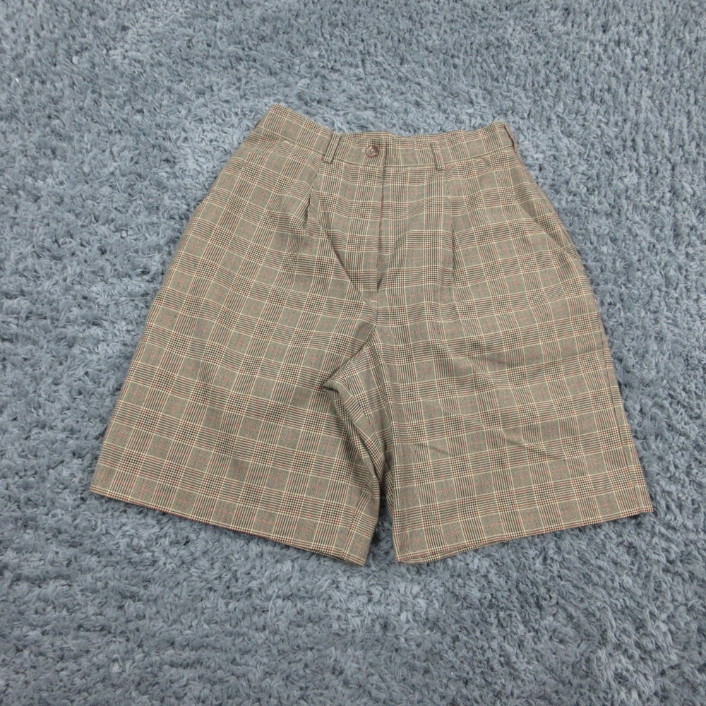 Tail Shorts Womens 6 Brown Plaid Bermuda Golf Classic Fit Stretch Colombia 26x9*